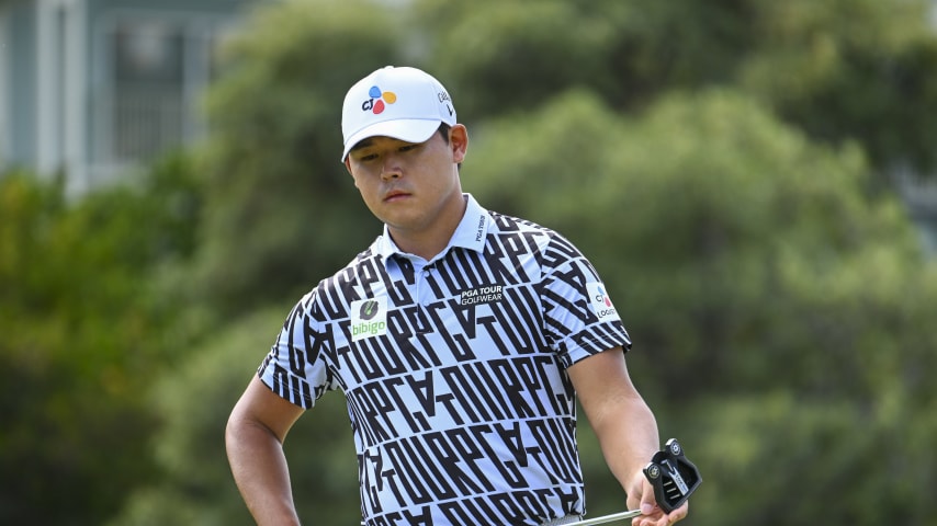 Si Woo Kim during the 2023 Sony Open in Hawaii. (Chris Condon/PGA TOUR)