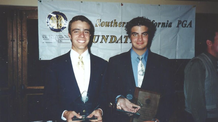 Bob Whitney (L) and Tom Whitney (R) at a junior golf awards banquet. (Photo courtesy of Whitney family)