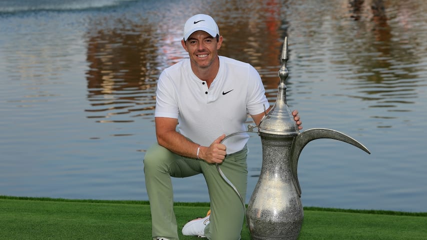 Rory McIlroy finished one stroke clear of Adrian Meronk in Dubai. (David Cannon/Getty Images)