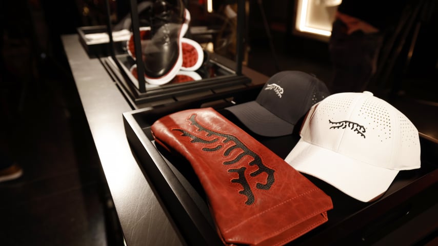 A look at the “Sun Day Red” clothing line launched by Tiger Woods. (Kevork Djansezian/Getty Images)