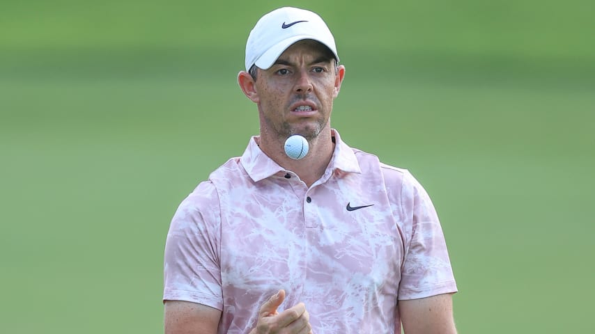 Rory McIlroy switched to this year’s newly-announced edition of TaylorMade’s TP5x at the DP World Tour’s Dubai Invitational. (David Cannon/Getty Images)