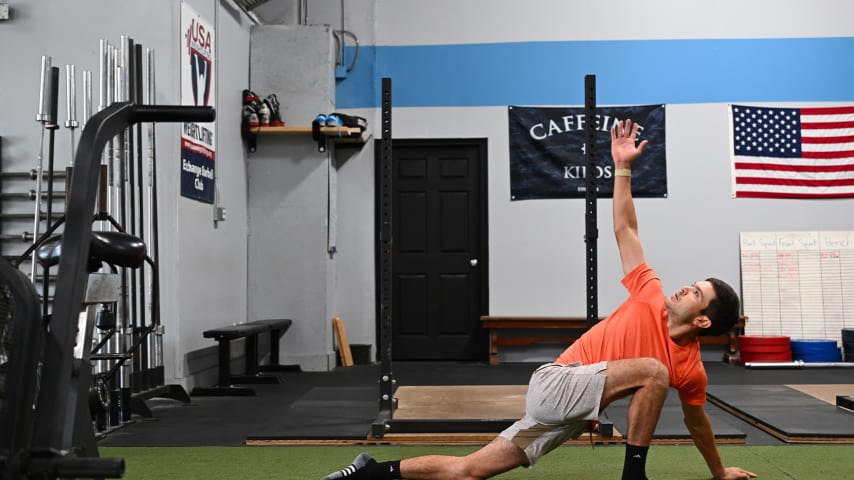 Behind the scenes with Raul Pereda at his gym in Saint Augustine, Florida. (Jennifer Perez/PGA TOUR)