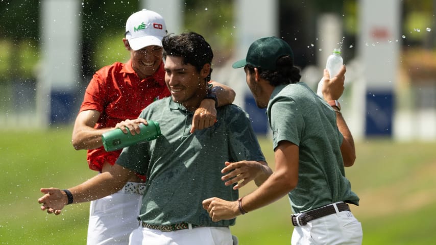 Santiago De la Fuente with teammates after winning the Latin America Amateur champion. (Courtesy de la Fuente)