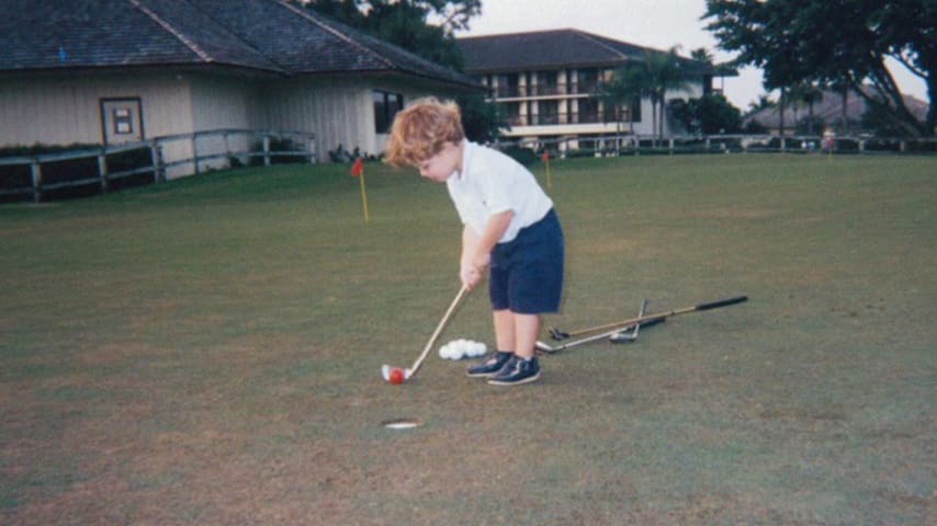 Max Greyserman on the green at PGA National as a child. (Courtesy the Greysermans)