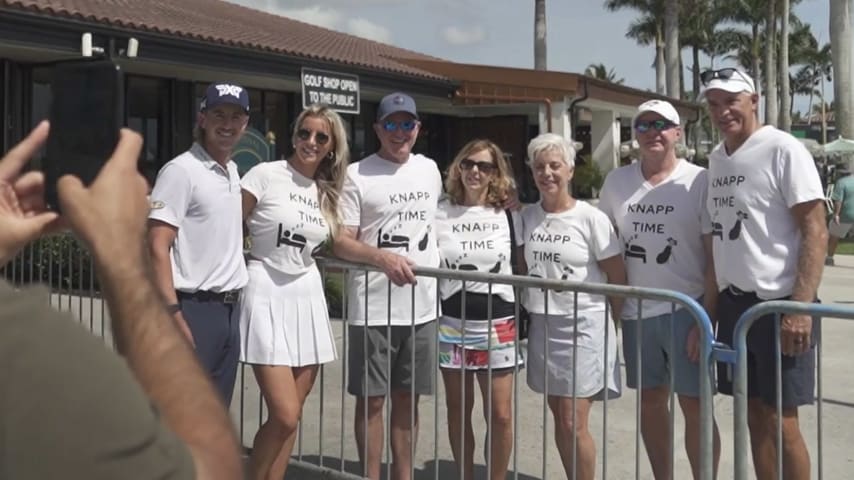 Jake Knapp with supporters at the Cognizant Classic in The Palm Beaches. (PGA TOUR)