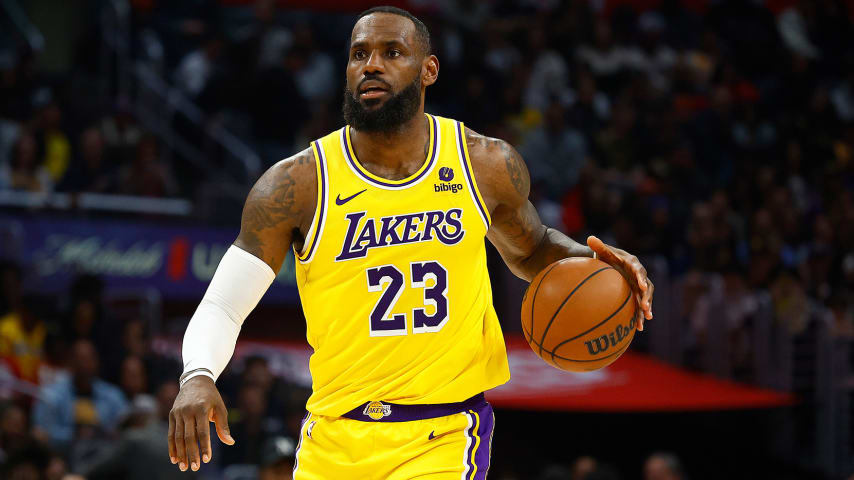 LeBron James of the Los Angeles Lakers at Crypto.com Arena on Feb. 28, 2024, in Los Angeles, California. (Photo by Ronald Martinez/Getty Images)