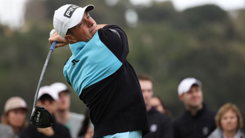 Viktor Hovland during the final round of The Genesis Invitational. (Harry How/Getty Images)