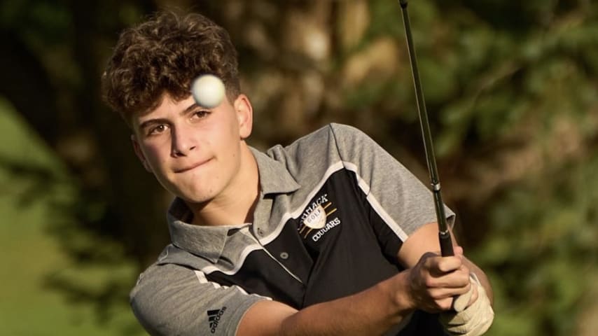 Ian Fenster plays on his high school golf team. (Courtesy Fenster family)