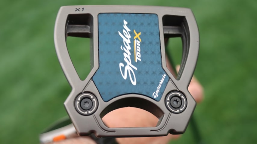 The sole of Scheffler's new TaylorMade Spider mallet. (Courtesy GolfWRX)