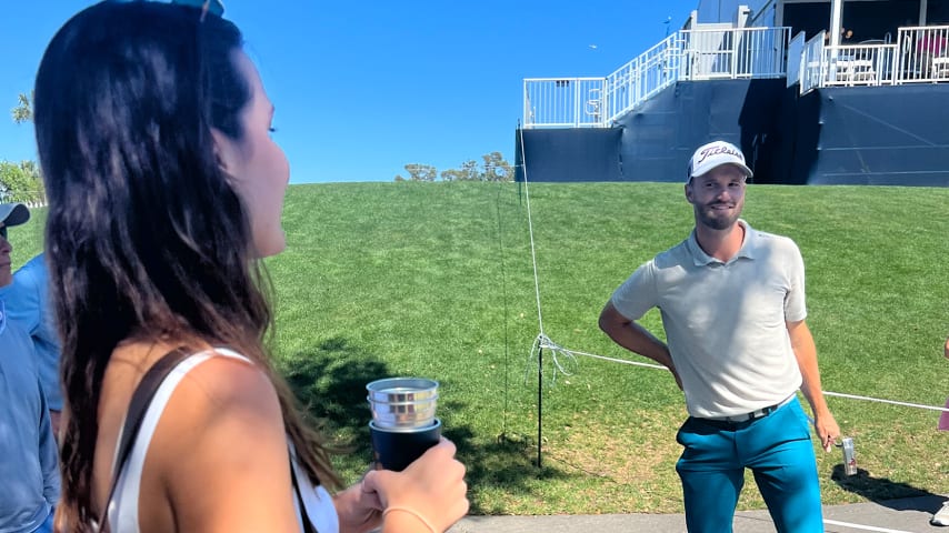 Olivia Scaturro watching Wyndham Clark at THE PLAYERS Championship. (Courtesy Olivia Scaturro)