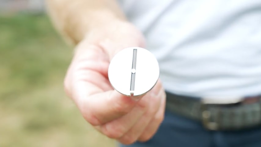 Kevin Streelman's ball marker has a directional alignment on top that has helped him to better focus on the greens, and get his putts started at a proper line.