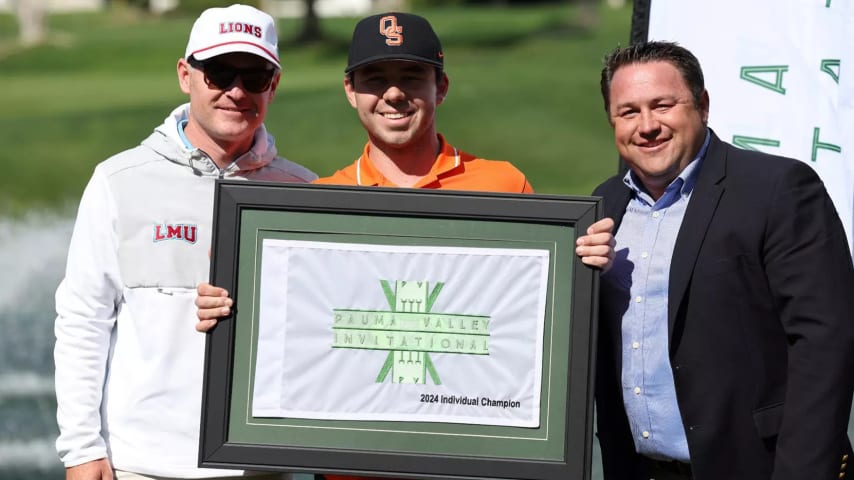 Oklahoma State's Jonas Baumgartner won the Pauma Valley Invitational to move into the PGA TOUR University top 10. (Courtesy Oklahoma State University Athletics)