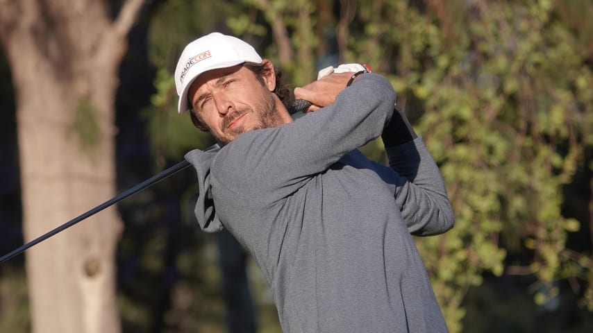 Puma Domínguez playing the opening round of the Totalplay Championship at Atlas Country Club. (Gregory Villalobos/PGA TOUR)