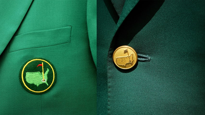 A close-up look at the green jacket's detailing. (Getty Images)