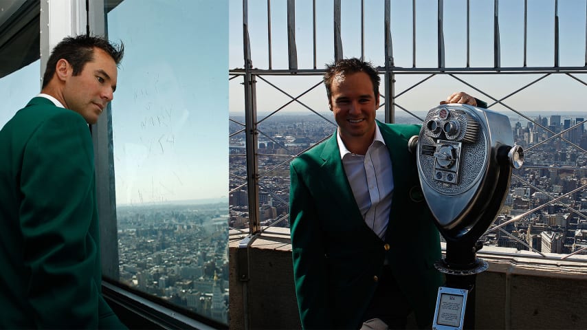 Trevor Immelman on top of the Empire State Building in 2008. (Getty Images)