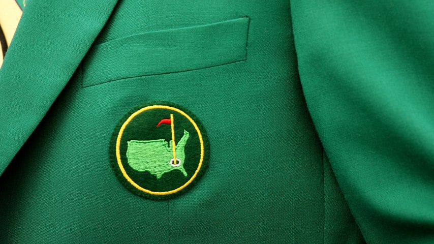 A close-up look at the green jacket at Augusta National Golf Club. (Andrew Redington/Getty Images)