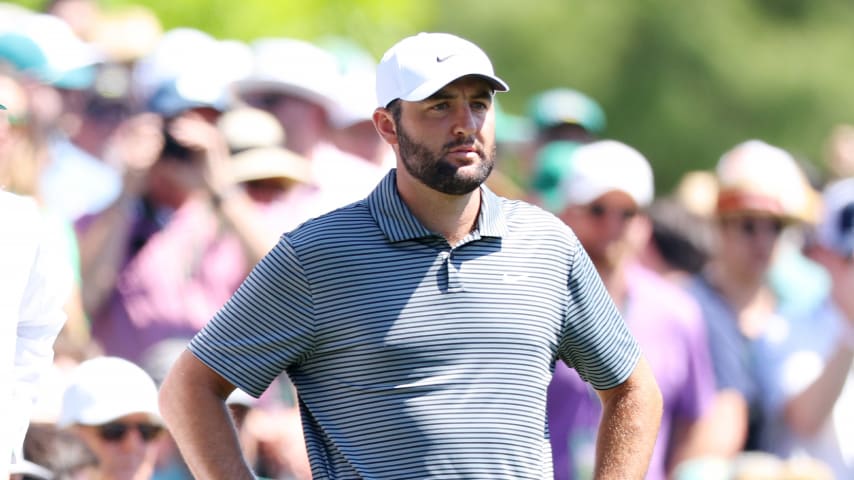 Scottie Scheffler ahead of the 2024 Masters Tournament at Augusta National. (Andrew Redington/Getty Images)