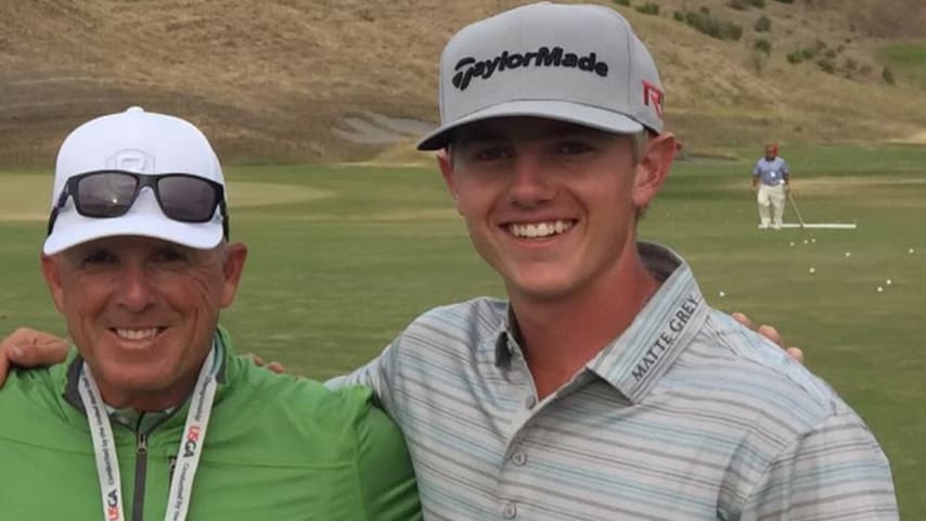 A picture of Coach John Ortega (left) and Jake Knapp (right) who will be at the 2024 Masters Tournament. (PGA of America/Instagram)