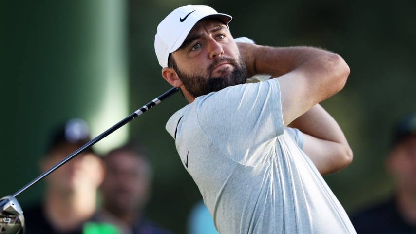 Scottie Scheffler heads into Sunday the solo leader of the 88th Masters Tournament. (Warren Little/Getty Images)