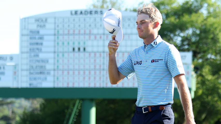 Will Zalatoris during the first round of the 2024 Masters Tournament. (Andrew Redington/Getty Images)