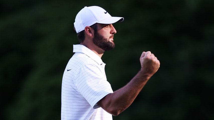 Scottie Scheffler heads into the final round of the 88th Masters Tournament as the solo leader in pursuit of a second green jacket. (Warren Little/Getty Images)