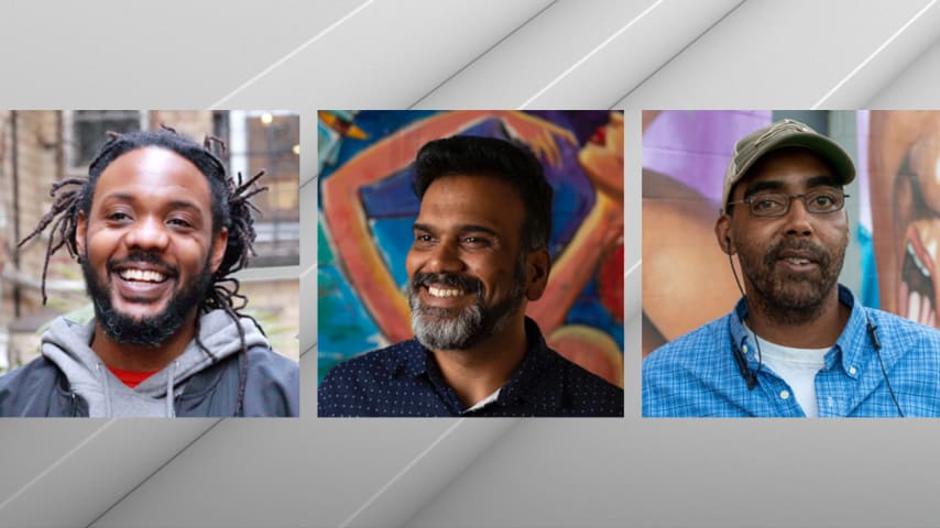 Wyndham Rewards has announced the three finalists for its newly commissioned mural honoring The Greensboro Six. From left: Vincent Ballentine, Raman Bhardwaj and Abel Jackson. (Wyndham Rewards )