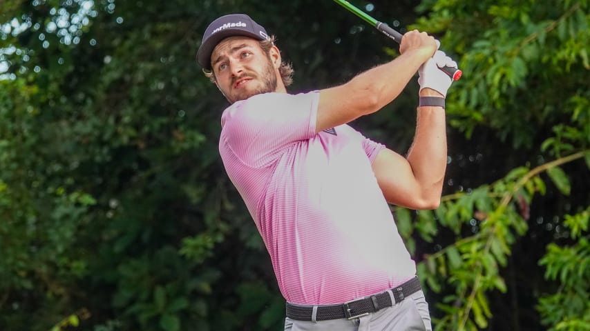 Matthew Anderson anotó un águila, siete birdies y un solo bogey para hacer 63 (-8) e igualar el récord de 18 hoyos del Campo Olímpico de Golf de Río de Janeiro. (Gregory Villalobos/PGA TOUR)