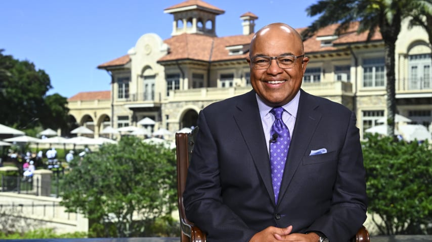 Mike Tirico will be the host of NBC’s primetime coverage in Paris this summer for the 2024 Olympic Games. (Tracy Wilcox/PGA TOUR)
