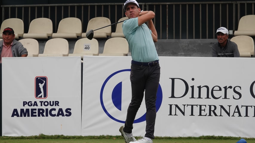 Rodolfo Cazaubón hizo siete birdies en su retorno a Los Inkas Golf Club, donde ganó este evento en su campaña de Jugador del Año de PGA TOUR Latinoamérica en 2015. (Gregory Villalobos/PGA TOUR)