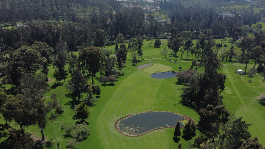 Vista aérea del hoyo 10 del Quito Tenis y Golf Club. Este campo ha sido la sede del torneo desde su lanzamiento en 2014. (Prensa/PGA TOUR)