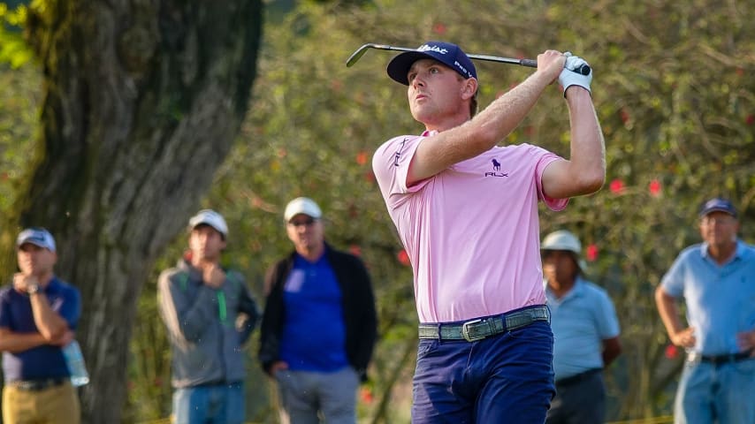 Con un sexto lugar en Brasil y de segundo en solitario la semana pasada en Perú, el estadounidense Samuel Anderson llegará en gran momento al KIA Open en Ecuador. (Gregory Villalobos/PGA TOUR)