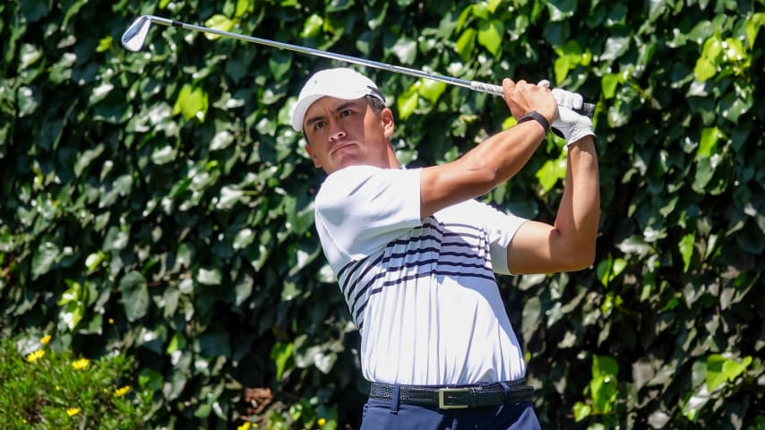 Felipe Garces shares the lead with Joey Savoie at 8-under at the KIA Open. (Gregory Villalobos/PGA TOUR)