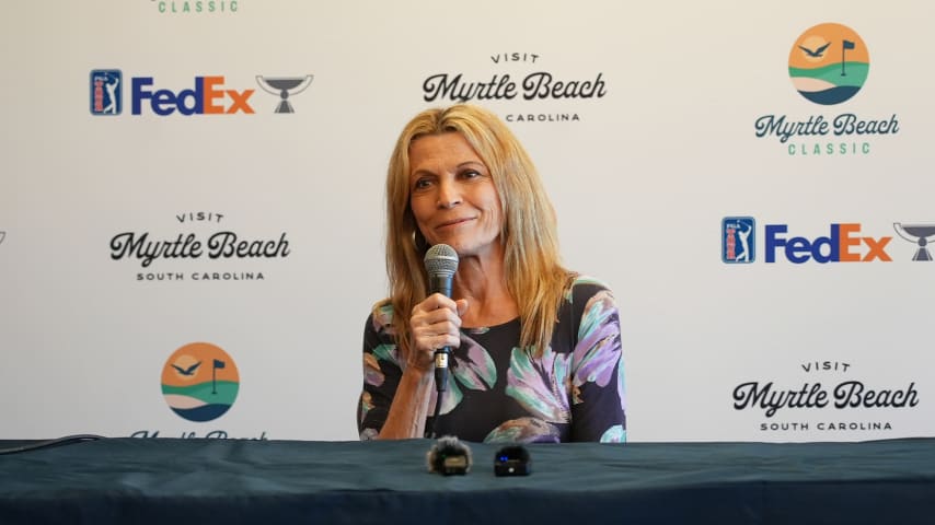 Vanna White speaks ahead of the inaugural Myrtle Beach Classic. (Stephanie Royer/PGA TOUR)