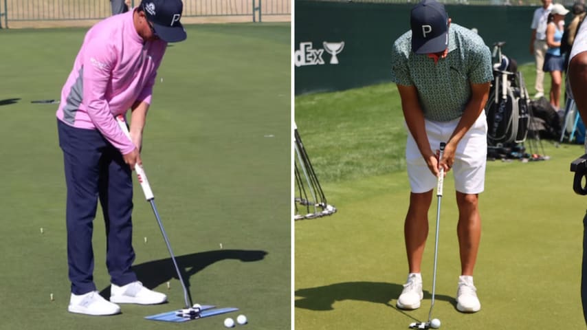 Rickie Fowler's putter setup in 2023 (left) and in 2024 (right). (Courtesy GolfWRX)