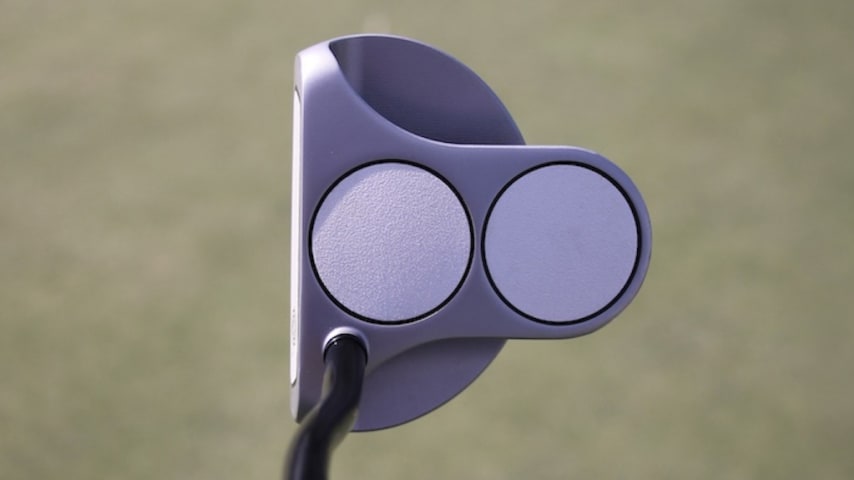 A look down at Lowry’s previous Odyssey White Hot OG 2-ball putter, from the 2024 Cognizant Classic. (GolfWRX)