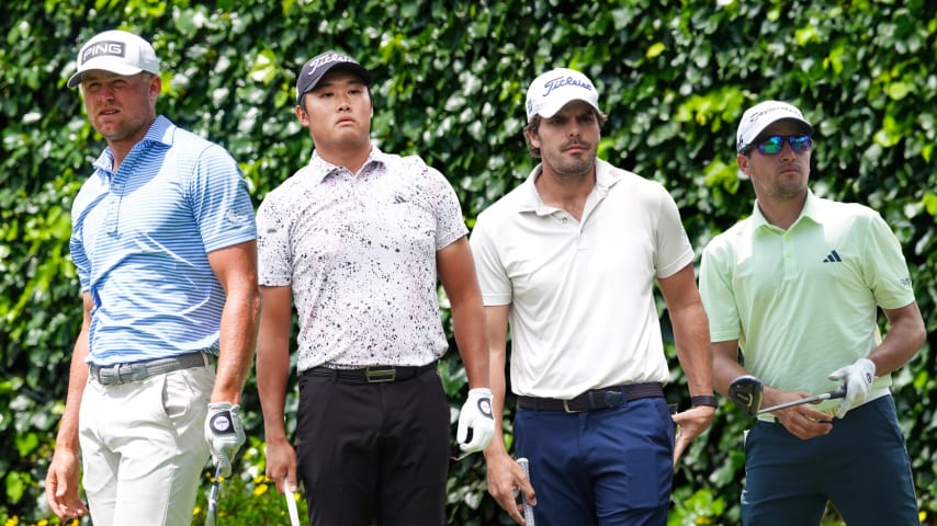 Thomas Longbella, Gunn Yang, Ricardo Celia and Mateo Fernández de Oliveira were among the players who made significant moves within the Fortinet Cup standings last week in Ecuador. (Gregory Villalobos/PGA TOUR)