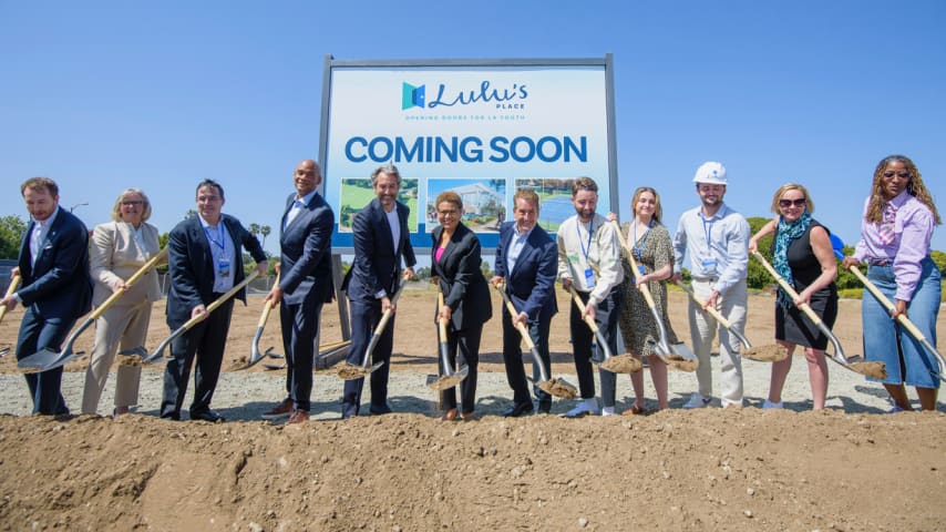 Groundbreaking of Lulu’s Place, a planned $150-million state-of-the-art athletic and educational complex in Los Angeles. (Courtesy Impact)