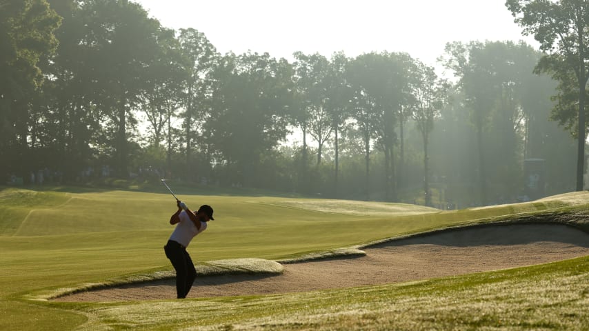 Inclement weather is in the forecast for the 106th PGA Championship at Valhalla Golf Club in Louisville, Kentucky. (Michael Reaves/Getty Images)