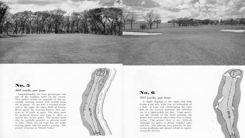 Holes 5 and 6 in the program from the 1941 U.S. Open at Colonial. (Credit Colonial Country Club)