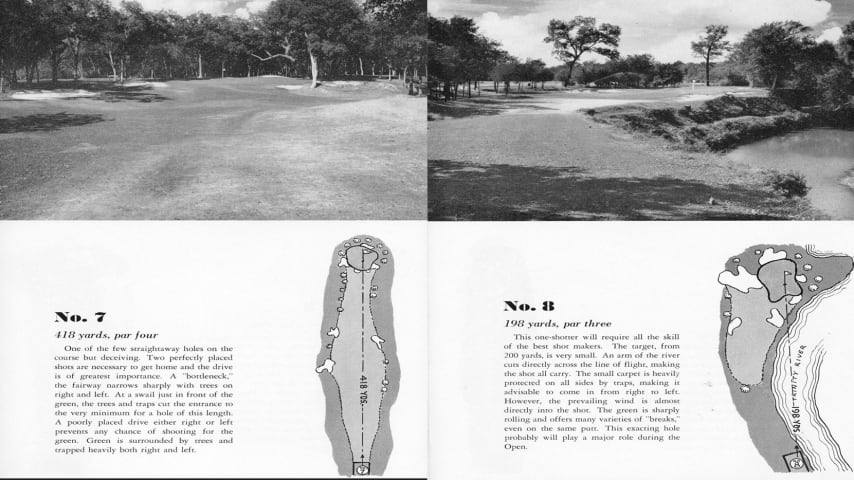 Holes 7 and 8 in the program from the 1941 U.S. Open at Colonial. (Credit Colonial Country Club)