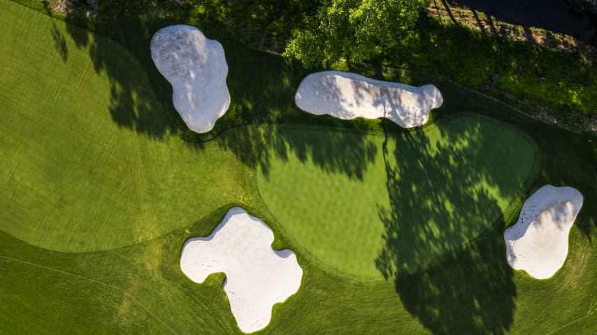 An aerial view of hole 8 at Colonial. (Matt Hahn/PGA TOUR)