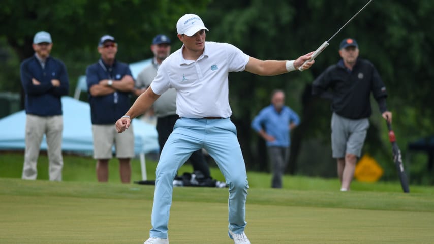 North Carolina’s Austin Greaser moved into the No. 3 spot in this week’s PGA TOUR University Ranking after his individual win at the NCAA Chapel Hill Regional. (Credit UNC Men's Golf)
