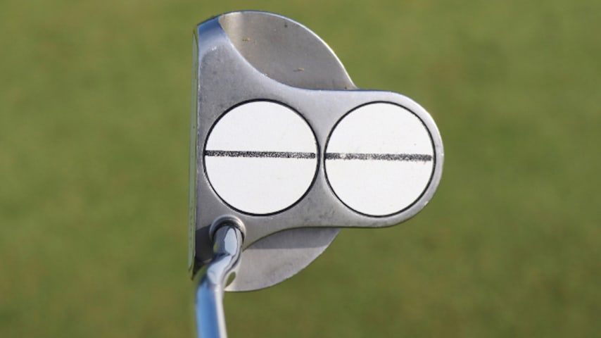 Michael Block still uses an original Odyssey White Hot 2-Ball putter, which first hit the retail market 23 years ago. (Courtesy GolfWRX)