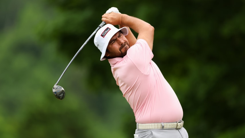 Nelson Ledesma leads by one at the UNC Health Championship with a second-round 64. (Brennan Asplen/Getty Images)