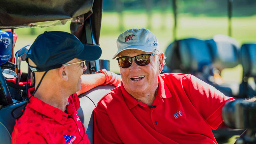 Good friends Lt. Col. Dan Rooney (left) and Jack Nicklaus, host of the Memorial. (Courtesy Folds of Honor) 