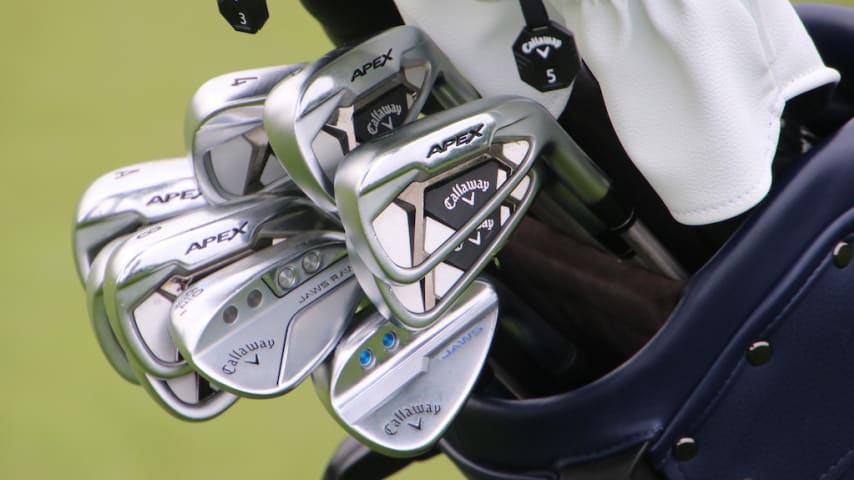 Peyton Manning's set of Callaway Apex irons and Jaws wedges. (GolfWRX)