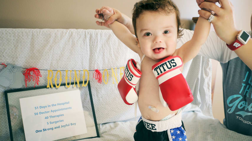 Included in his 51-day hospital stint, Titus and the family experienced 56 doctor appointments, 40 therapist sessions and five surgeries. (Credit Doug Milne/Tom Buchheim)