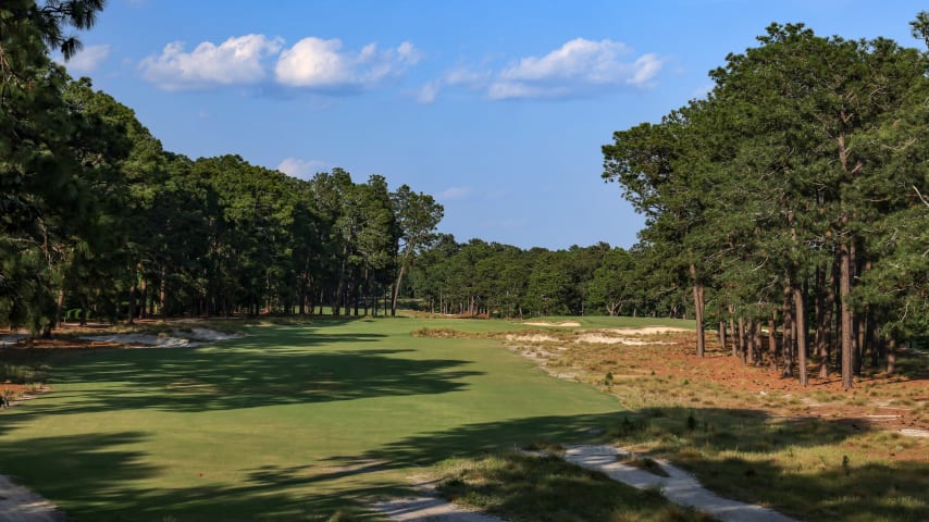 A view from the tee on the par 4, third hole at Pinehurst No. 2. (David Cannon/Getty Images)