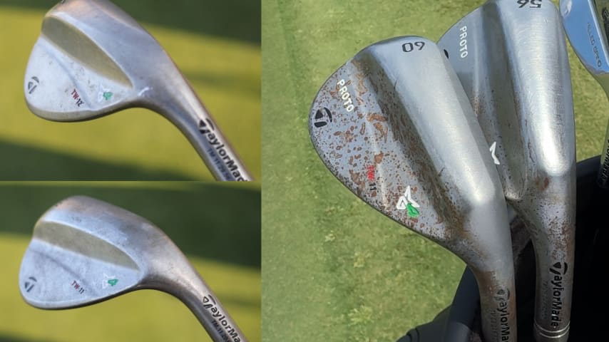 Tiger Woods’ previous 56- and 60-degree wedges from 2024 (left), compared to his “Proto” wedges from Monday at Pinehurst (right). (Credit GolfWRX)