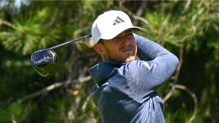 Frederik Kjettrup won The Beachlands Victoria Open to move to No. 9 in the Fortinet Cup standings. (Jennifer Perez/PGA TOUR)